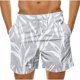 thumbnail image 1 of Pantalones Cortos de Cintura Elástica de los Hombres Hawaiian Floral Print Casual, Pantalones de Baño Ligeros de Cuatro Lados, 1 of 5