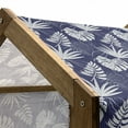 thumbnail image 4 of Leaves Pet House, Hawaiian Flora Tropical Rainforest Monstera Leaves on Stripes, Outdoor & Indoor Portable Dog Kennel with Pillow and Cover, 5 Sizes, Violet Blue Coconut, by Ambesonne, 4 of 4