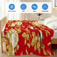 thumbnail image 4 of Yellow Red Flowers Cooling Blanket, Lightweight Breathable Summer Throw Blanket with Double Sided Cold Effect, Luxury Spring Floral Birds Picnic Beach Blankets Bed Sheet for Hot Sleepers 30"x40", 4 of 8