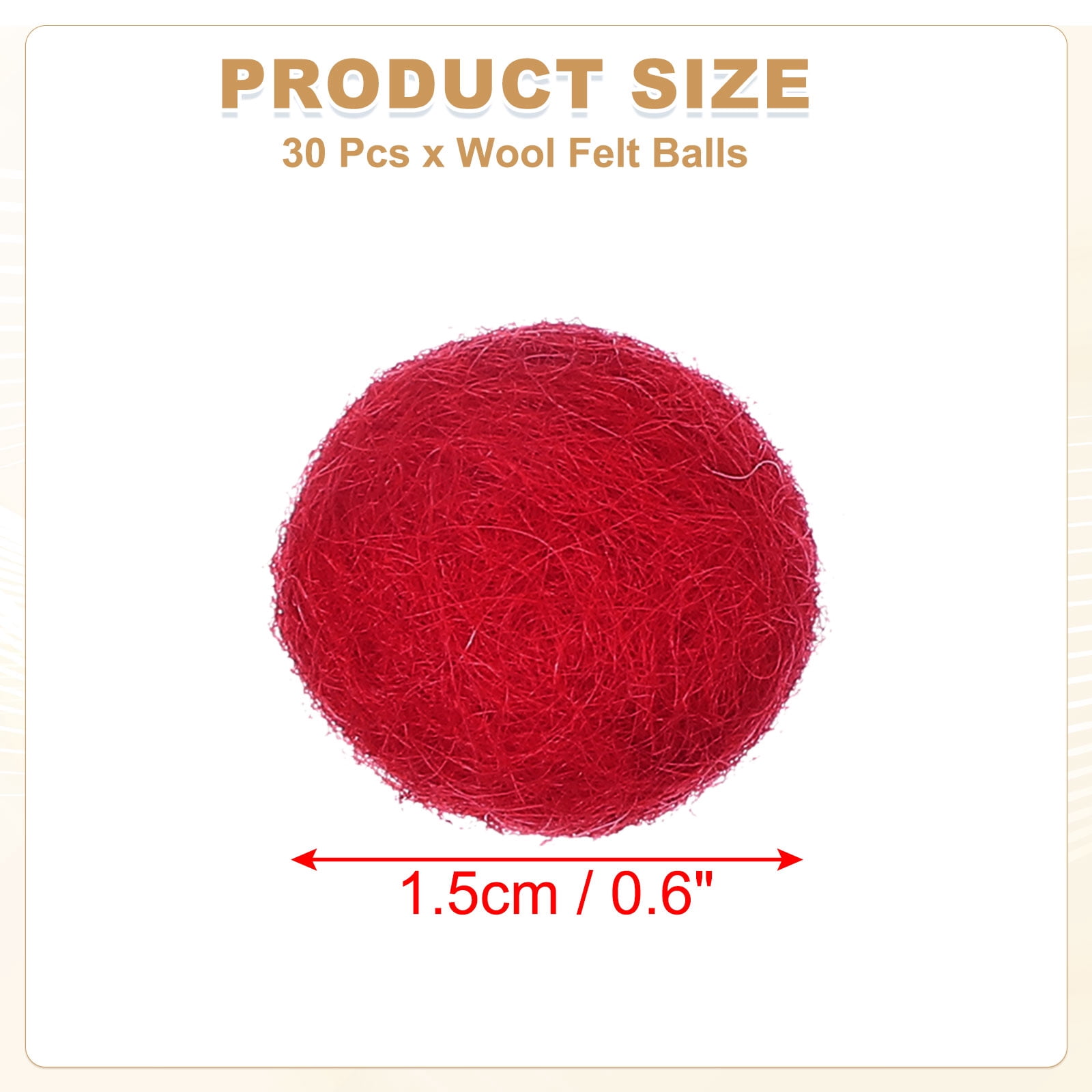Unique Bargains Wool Handmade Pompoms Bulk Small Bead Red 0.6"