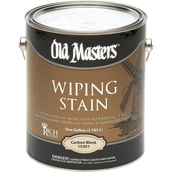 Old Masters 15301 Rich Tone Wiping Stain, 1 gal - Carbon Black, Pack of 2