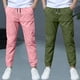 thumbnail image 2 of Odeerbi 2 Pack Boys Summer Cotton Linen Jogger Pants Casual Lightweight Elastic Waist Drawstring Sweatpants Para 3-13 Años, 2 of 9
