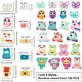 thumbnail image 2 of 1 Box 100Pcs 5 Styles Animal Clay Beads Colorful Animal Bead Polymer Butterfly Horse Bear Owl Monkey Loose Spacer Beads Charms for DIY Jewelry Making Crafts Supplies, Random Colors, 2 of 7