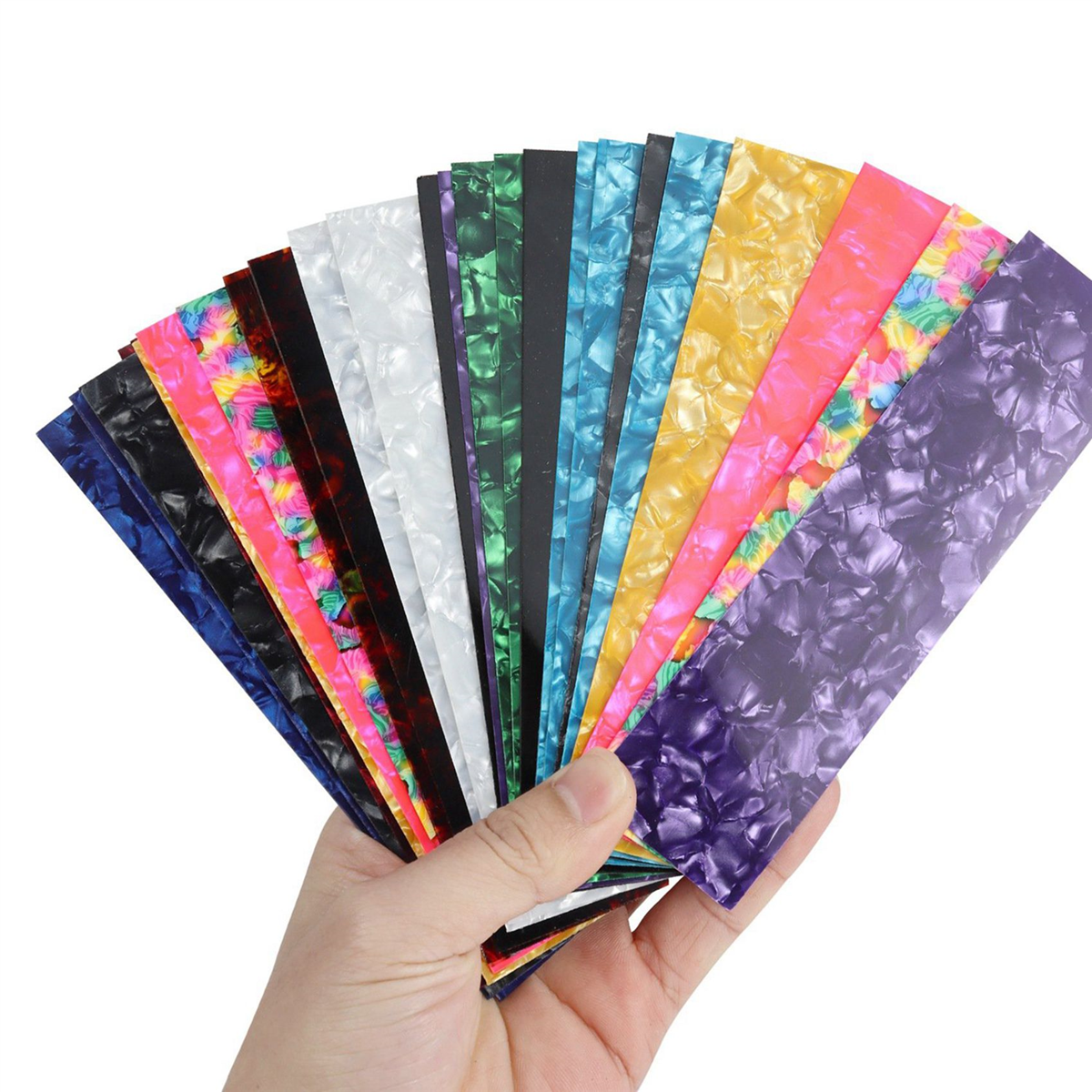 2X DIY Guitar Pick Punch Sheets Musicians Celluloid Guitar Pick Strips Three Thickness By 0.46/0.71/0.96cm Random Color