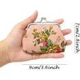 thumbnail image 5 of 4PCS Canvas Floral Rose Flower Coin Purse Kiss Lock Change Purse Vintage Trinkets Pouch Small Women Wallet Clutch Purse, 5 of 6