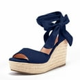 thumbnail image 4 of Dellytop Womens Platform Espadrille Wedges Open Toe High Heel Sandals, 4 of 5