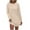 Beige, variant on Enjoytime Dresses for Women 2025 Solid Color Crewneck Long Sleeve Mini Dress Fashion Elegant Wedding Guest Dress Beige XL