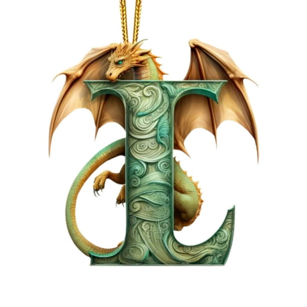 Adorno navideño con letras del alfabeto y dragones. Adorno navideño con letras del alfabeto y dragones.