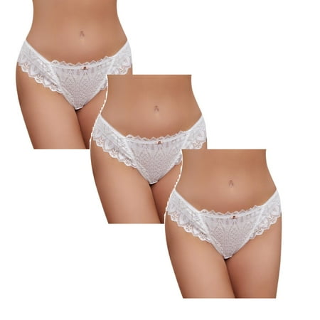 

Womens Underwear Brief Lace Ladies Panties3PC
