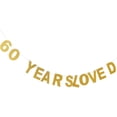thumbnail image 4 of 1 Pieza 70,60,80 Amorado de Arpillera de Color Dorado para Cumple Paquete - otros + Golden 60 yotijar Aniversario cumpleaños banner, 4 of 10