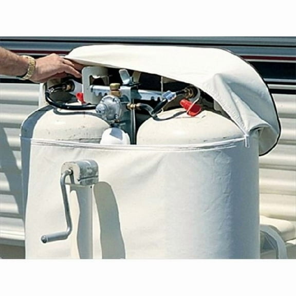 2113 Double Propane Tank Cover Polar White 7.5 Gallon