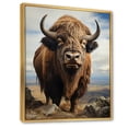 thumbnail image 2 of Designart "Bison Unrestrained and Wild" Animals Floater Framed Wall Art Living Room, 2 of 7