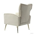 thumbnail image 6 of Tufted Accent Chairs Set of 2 Upholstered Sofa Armchair Wingback Golden Metal Legs Home Living Room Adult Tan, 6 of 12