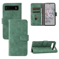 Mantto for Google Pixel 6a Case, Classic PU Leather Magnetic Shockproof Protective Stand Flip Wallet Case Cover with Card Holder for Google Pixel 6a Phone Case,Green