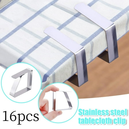 

VogueV Hooks 16Pcs Stainless Steel Tablecloth Clip Clip Holder Party Picnic Supplies Tablecloth Clip