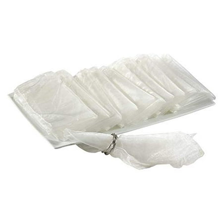

Fennco Styles Sorbet Collection Elegant Sheerness Organza 20 x 20 Inch Cloth Napkins Set of 12 - Ivory Diner Napkins for Wedding Banquets Special Events and Party Décor