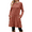 Caramel, variant on Fantaslook Long Sleeve Womens Dresses Crew Neck Buttons Tunic Sweater Dress with Pockets