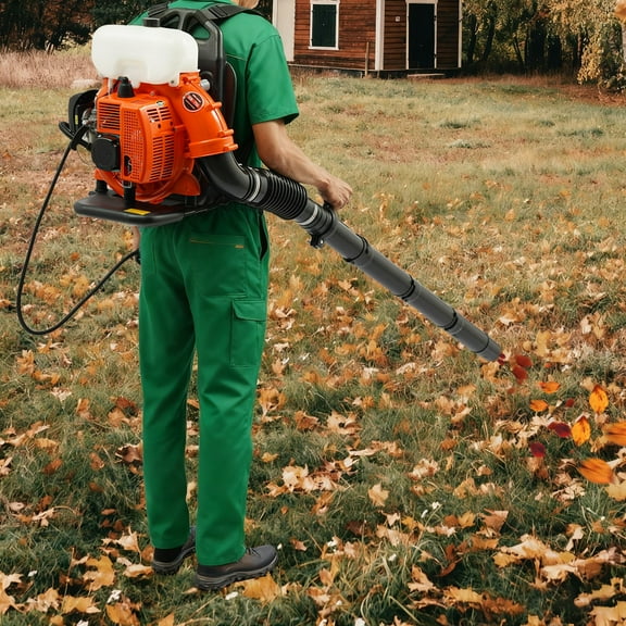 ToppiJoy 41.5cc 2-Cycle Gas Backpack Leaf Blower, 508.5CFM Air-Cooled Engine Backpack Blower for Lawn Care, Low-Vibration Harness, Clears Leaves, Debris & Snow