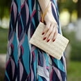 thumbnail image 3 of Womens Straw Clutch Bag Bohemian Summer Beach Straw Purse Zipper Wristlet Wallets for Women, 3 of 4