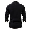 thumbnail image 3 of Mens Shirts Button Down Arabia Long Sleeve Pocket Loose Robe Solid Robe Black Men Fall Clothes size XL, 3 of 3