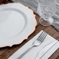 thumbnail image 7 of BalsaCircle 10 White 10.5" Round Plastic Dinner Plates Rose Gold Scalloped Rim, 7 of 7