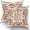 thumbnail image 2 of Burnt Orange Gray Ethnic Boho Throw Pillow Covers 18X18 Inches Set of 2 Bohemian Carpet Vintage Pillow Cases Rust Red Grey Pillow Cover Farmhouse Home Decor for Sofa Couch Porch Outdoor, 2 of 6