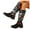 Multicolour, variant on Women's Knee High Riding Boots Low Heel Breathable Fashion Embroidery Knee Length Motocycle Booties