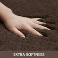 thumbnail image 3 of Buganda Microfiber Bathroom Rugs (16x24, Brown) Shaggy Soft and Absorbent, Non Slip, Thick Plush, Machine Washable Bath Mat and Bath Rugs for Bathroom, 3 of 6