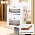 thumbnail image 5 of 4 Pack White Closet Storage Bins Front Opening Storage Bin Collapsible Fabric Organizer with Clear Window Dual Handles Closet Clothes Blanket Book Storage Box for Home DIMJ, 5 of 12