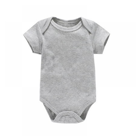 

Xmarks Newborn Unisex Baby Solid Bodysuit Basic Plain Rib Stitch Long Sleeve Romper Clothes for Infant Boy Girl Gray 18-24M