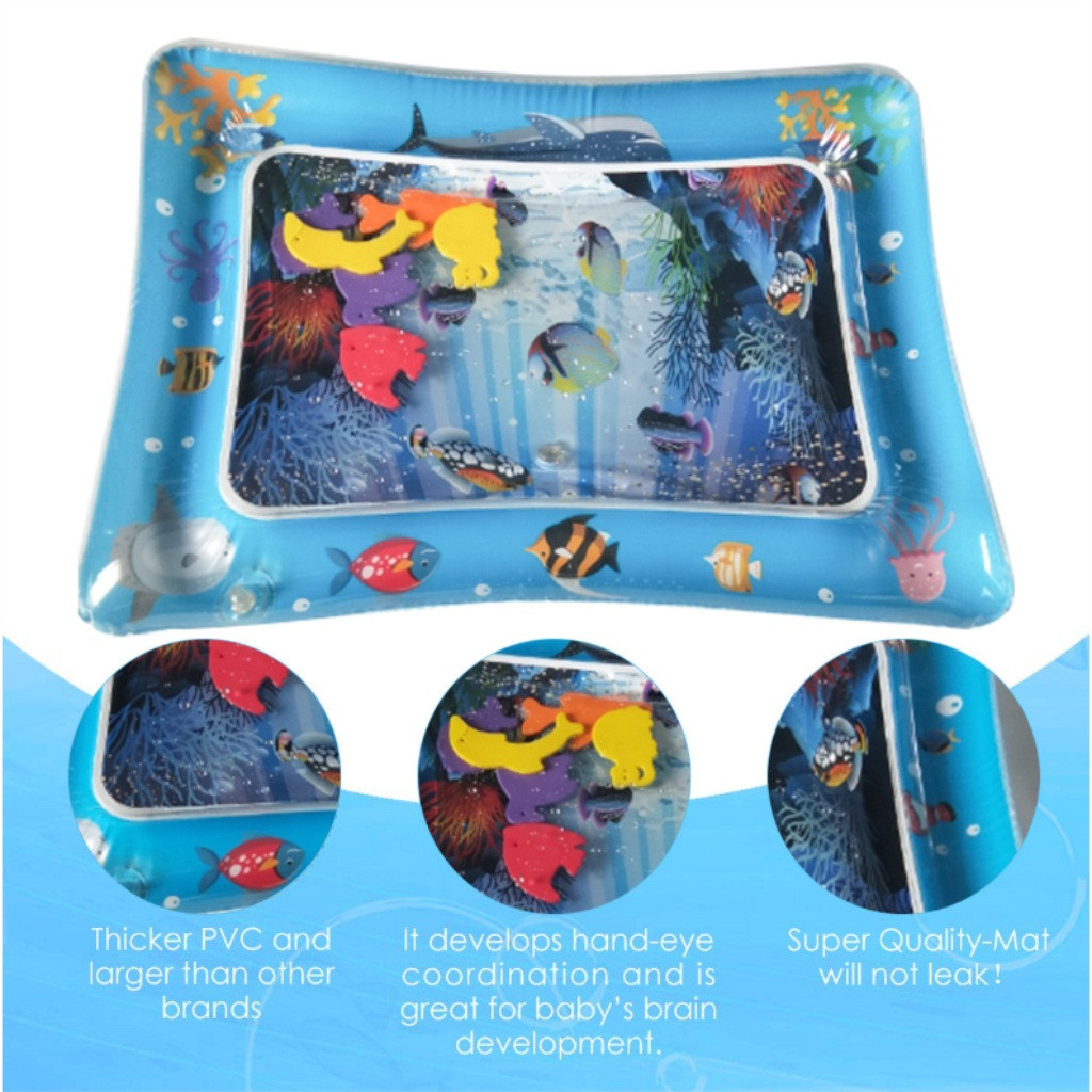 Prolriy Baby Inflatable Water Mat Sea Life Mat Ice Pad Prone Baby