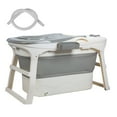 thumbnail image 2 of Wliqien 44.5" Portable Folding Bathtub, Small Foldable Tub with Thermal Cover & Massage Roller, Large Collapsible Tub, Freestanding Surround Collapsible Tub, Heightened Foldable Bathtub, 2 of 6