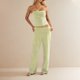 thumbnail image 2 of Pantalones Conjunto Mujeres 2 Piezas Outfits Dressy Raya Impresa sin Mangas Tube Top, Bolsillos de Piernas Anchas, 2 of 7