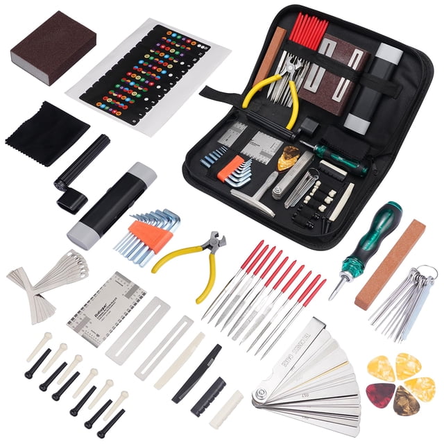 Kit de herramientas de guitarra LEKATO, 72 piezas, para guitarra acústica, ukelele y bajo