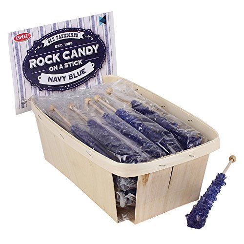 Extra Large Rock Candy Sticks 24 Blueberry Lollipop Navy Blue Rock