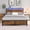 Brown, variant on Leumius Full Size Bed Frame with LED Lights and 2 USB Ports,Industrial Style Metal Platform Bed Frame with Storage Headboard,Noise Free,Full