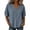 Blue, variant on Giftesty Women's V-Neck Half-Button Short Sleeve Blouse, Casual Loose Fit Linen-Look Summer Top, Solid Color Pullover Shirt