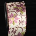 thumbnail image 2 of The Ribbon People Ivory and Purple Poinsettia Printed Wired Craft Ribbon 3" x 20 Yards, 2 of 2