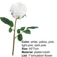 thumbnail image 5 of Artificial Flower Eco-friendly Anti-fade Plastic Simulation Rose Flower Decor for Home-White, 5 of 6