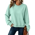 thumbnail image 2 of Dwellite Oversized Sweatshirt for Women Crewneck Fleece Pullover Sweatshirt Fall Fashion Loose Fit Shirts Mint Green XL, 2 of 6