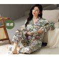 thumbnail image 3 of Pijama coreano de algodón puro para mujer, ropa de dormir de manga larga, talla grande, estampado, otoño e invierno, 4XL, 3 of 4