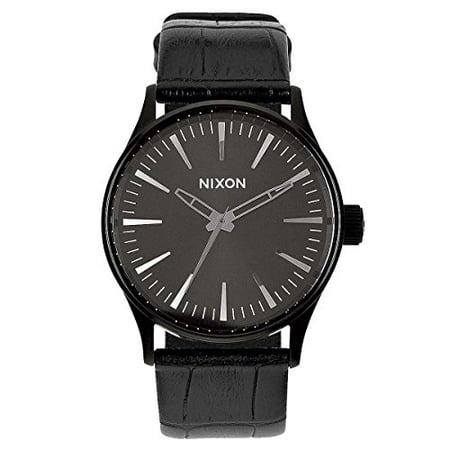 Nixon The Sentry Black Dial Stainless Steel Leather Quartz Mens Watch A377-1886