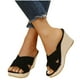 thumbnail image 4 of Zapatillas de cuña de cuerda de cáñamo con parte inferior de panecillo de plataforma de tacón alto de moda de verano Wmkox8yii  nm11096, 4 of 9