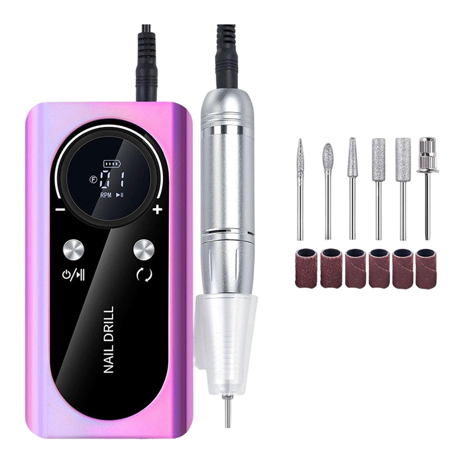 Electric Nails Drill Nails Grinder Set USB Connection 6 Drill Heads for Easy Travel Use Easy Manicure Applications