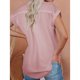 thumbnail image 3 of Camisa casual con botones para mujer, blusa de solapa con cuello en V de manga corta de verano, Top de moda de estilo básico, 3 of 5