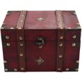 thumbnail image 4 of Retro Treasure Chest Vintage Wooden Storage Box Antique Style Jewelry Organizer for Jewelry Box Tri, 4 of 5
