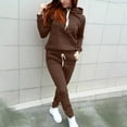 thumbnail image 2 of BiZtdJrK Sweat Shirt and Sweat Pants for Women Two Piece Sets Casual Long Sleeve Sweatsuit Set Outdoor Drawstring Tracksuit Jogger Suits Brown M Purses for Women Clearance, 2 of 9