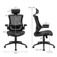 thumbnail image 4 of Giantex Ergonomic Office Chair, High Back Mesh Computer Chair w/Flip-up Armrests, Adjustable Lumbar Support & Movable Headrest, Rolling Swivel Task Chair for Home & Office, 4 of 10