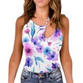 thumbnail image 3 of DHFJKG Camisole Tops For Women Summer Sexy Slim Fit Tank Top Tie Dye Hallow Out Spaghetti Strap Asymmetrical Beach Vacation Clothes Comfortable Cami Shirt, 3 of 9