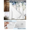thumbnail image 3 of No Hook Cloth Fabric Shower Curtain with Snap in Liner, Blue Green Leaves Waterproof Shower Curtains Set with See Through Top Window, Watercolor Spring Botanical Branches Bath Curtains Shower 72"x84", 3 of 6